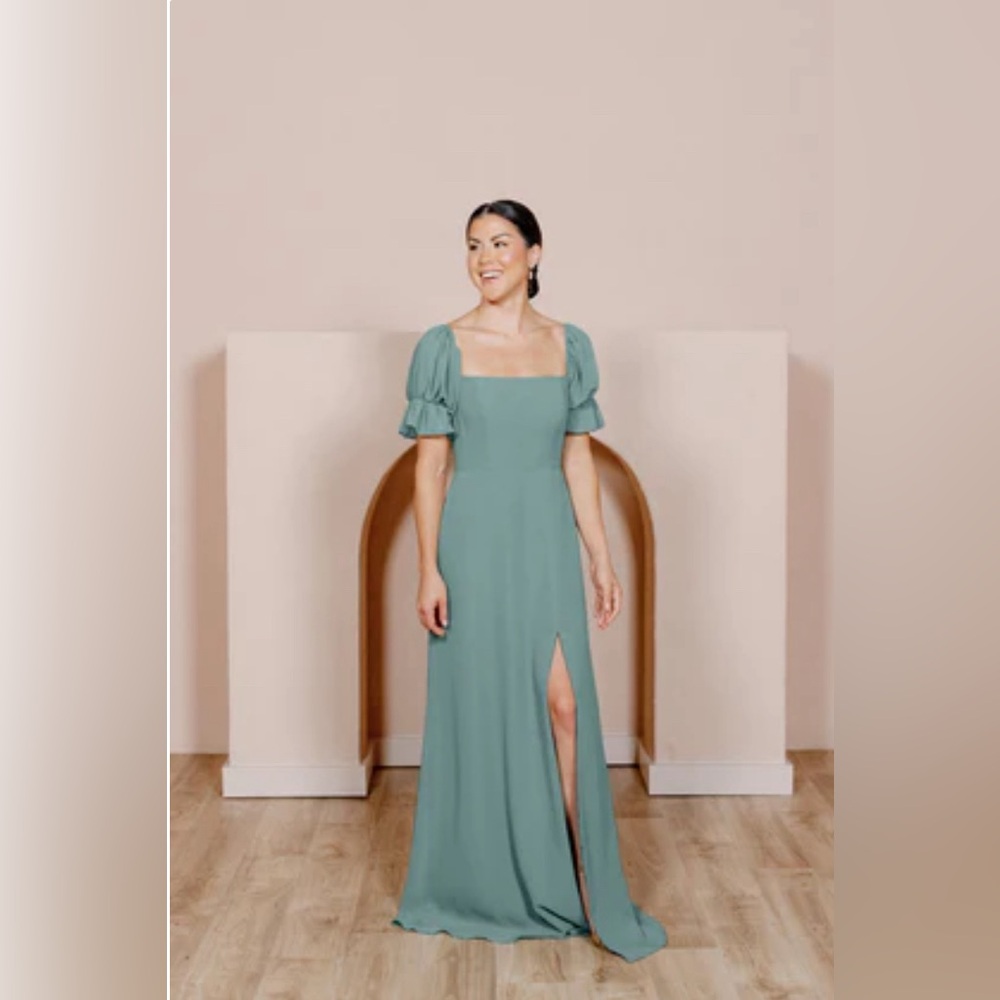 Maeve Chiffon Dress. Revelry. Bridesmaid dress.